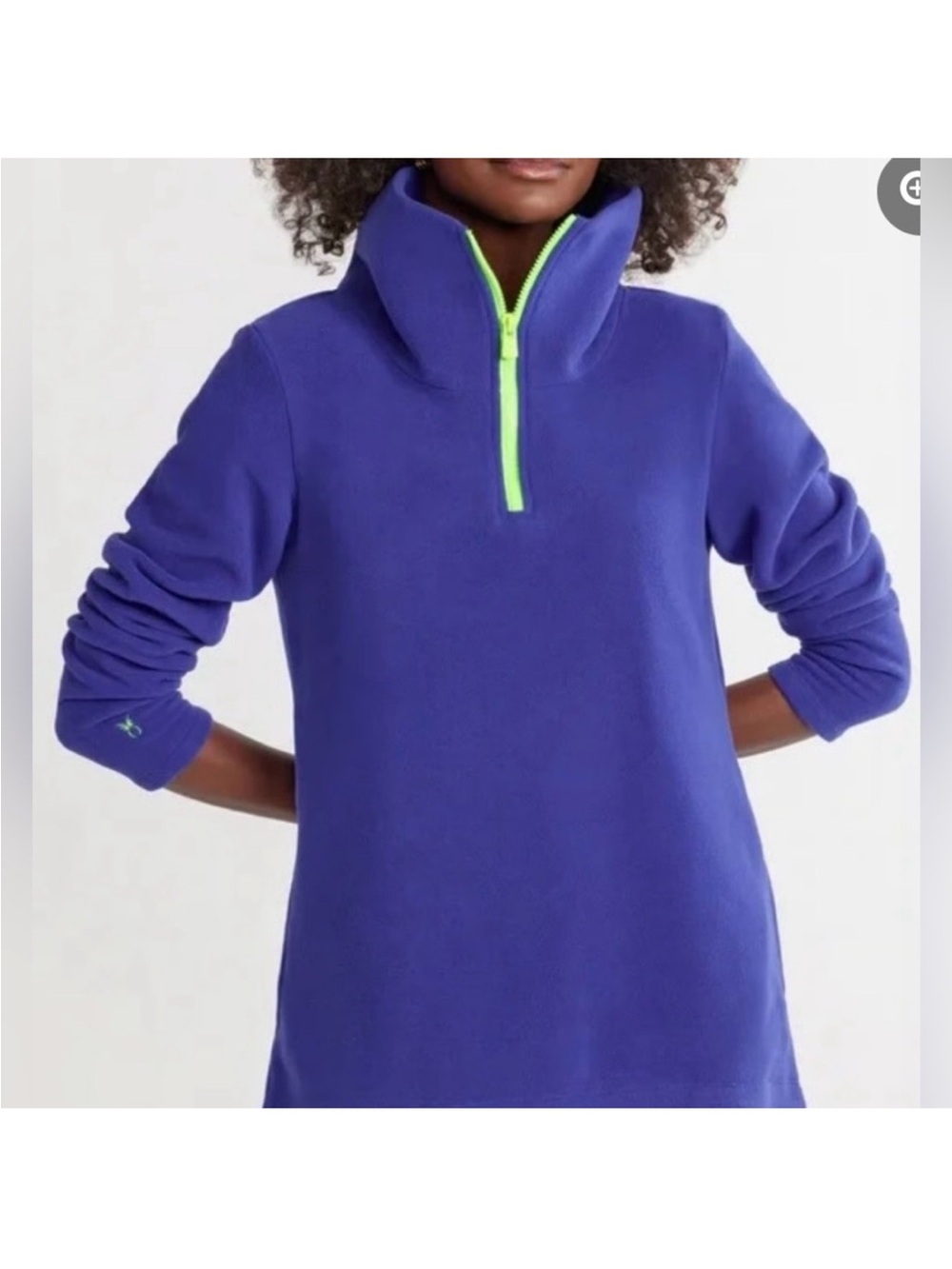Dudley Stephens Royal Blue Fleece Pullover with Neon Yellow Zip